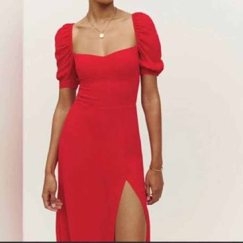 Reformation bandit dress color cherry BNWT